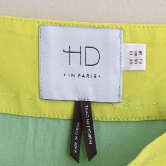 100% Silk Flowy Pastel Green and Yellow Babydoll Tank Top - Picture 5 of 5